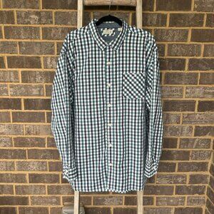 BOB TIMBERLAKE Men's Long Slv Casual Button Down Shirt navy and teal